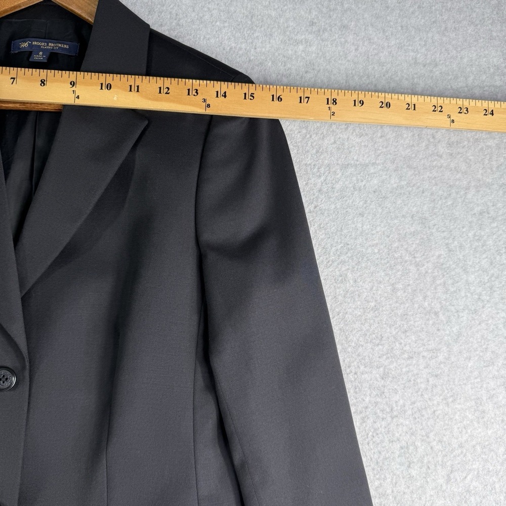Brooks Brothers 346 Womens Classic Fit Wool Blazer Black Women's 6 Quiet Luxury - Picture 8 of 13